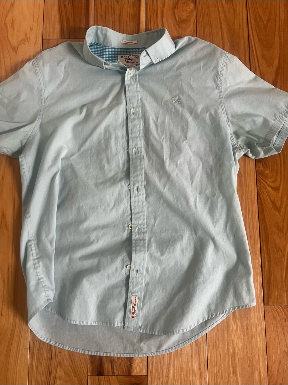 Original Penguin Light Blue Short-Sleeve Button-Down Shirt